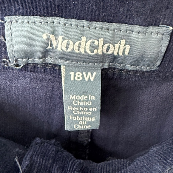 Modcloth Navy Lightweight Corduroy with Rainbow Stripe - Picture 4 of 9